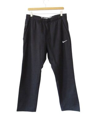 Nike Mens Therma Fit Open Hem Fitness Pants Large Black Athletic Comfort Warm